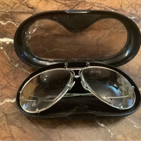 80’s Porsche Carrera Designer Sunglasses Silver w/ Hard Protective Case